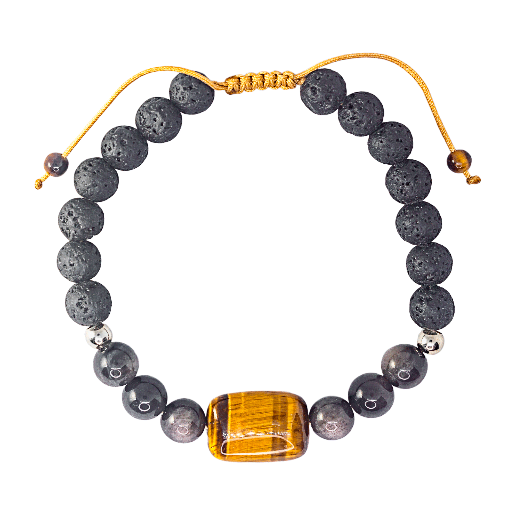 Pulsera de Protección Ojo De Tigre, Obsidiana Y Plata Genuina