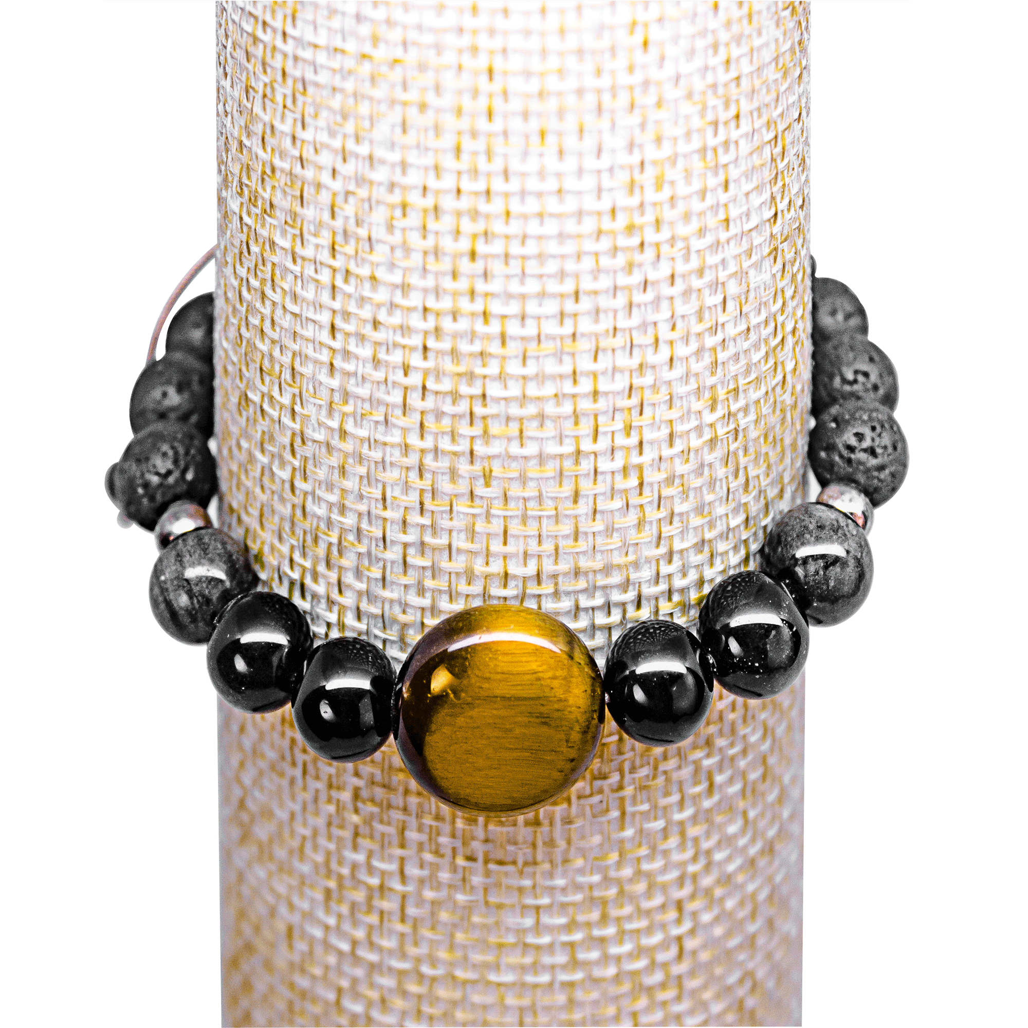Pulsera de Protección Ojo De Tigre, Obsidiana Y Plata Genuina