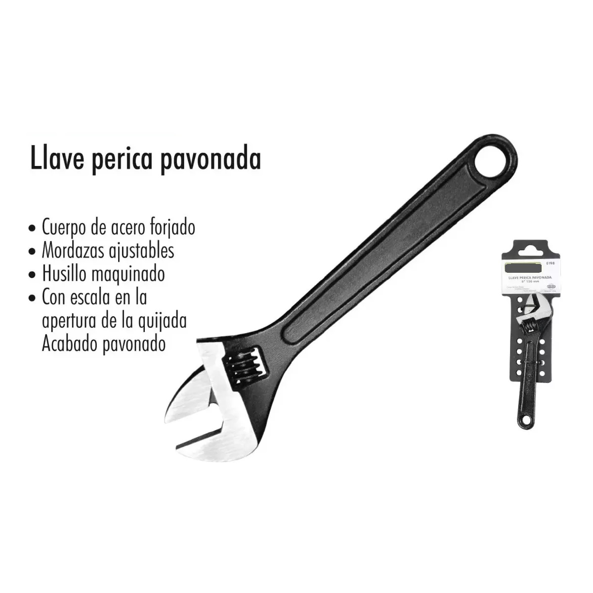 Llave Perica Pavonado 12 Pulgadas