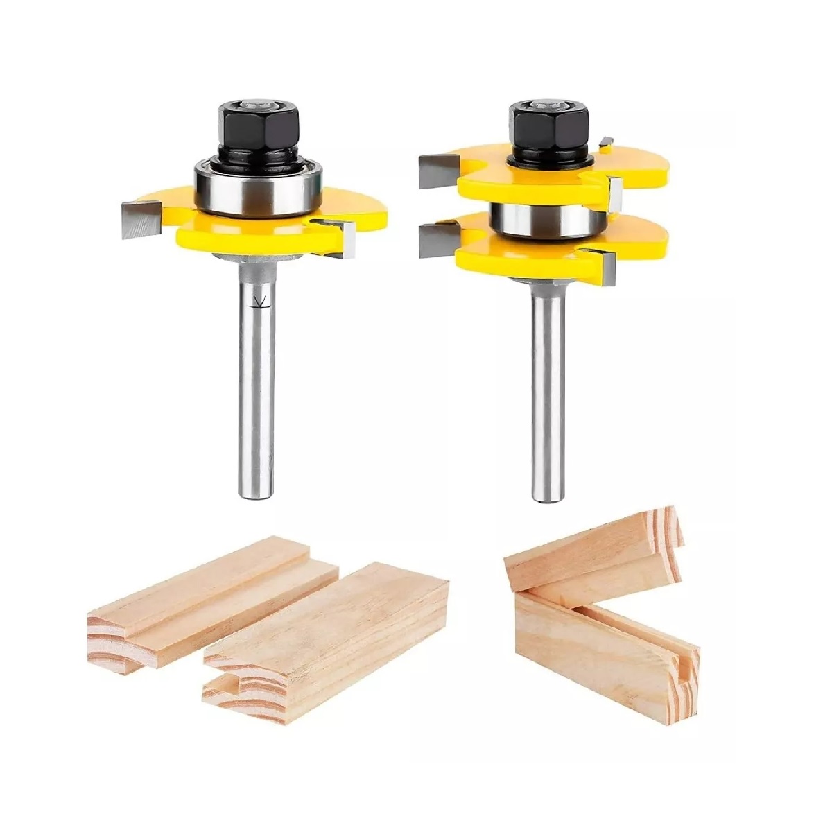 Fresa Router 1/4 Broca Ensamble Machimbrado Zanco Kit 2pzs