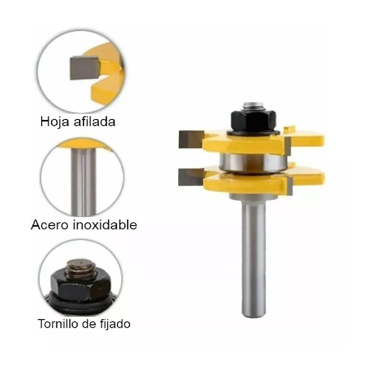 Fresa Router 1/4 Broca Ensamble Machimbrado Zanco Kit 2pzs