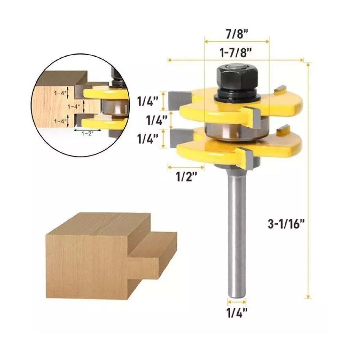Fresa Router 1/4 Broca Ensamble Machimbrado Zanco Kit 2pzs