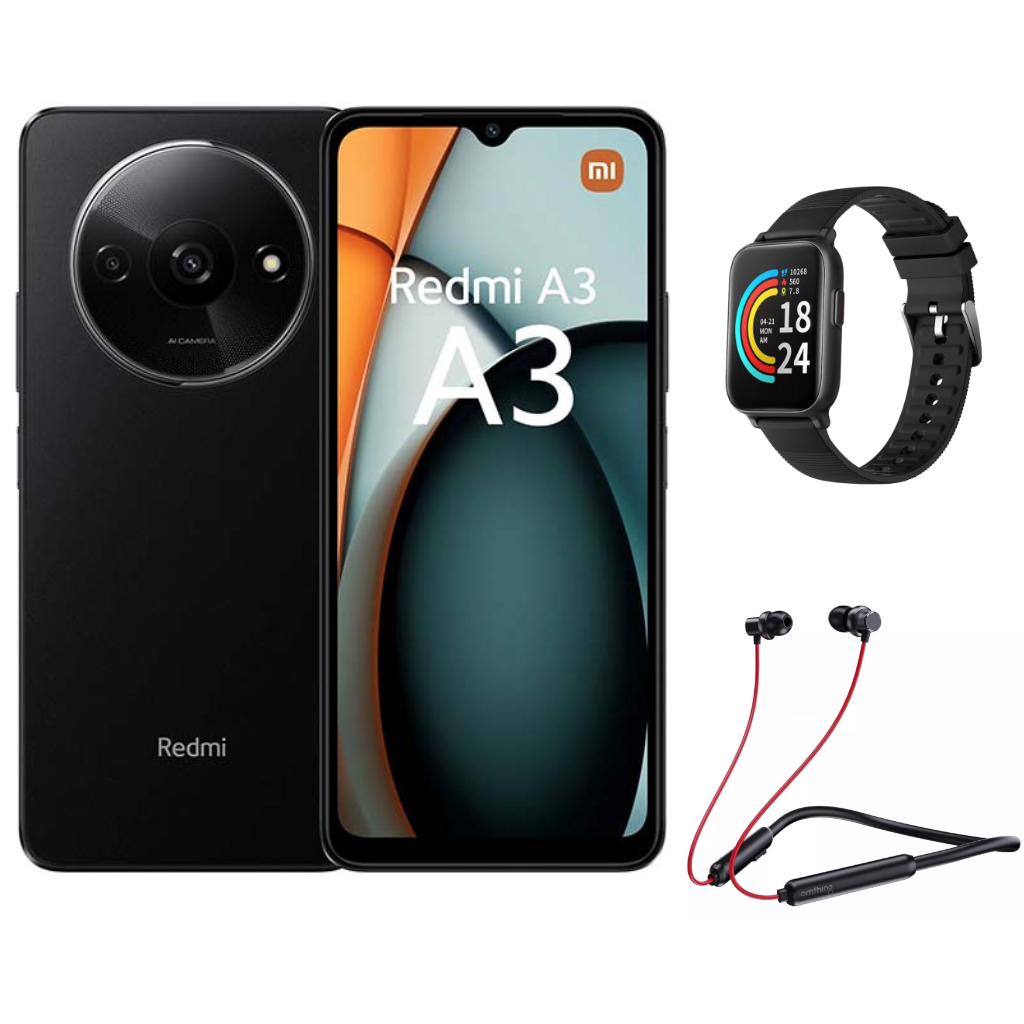 Xiaomi redmi A3 64gb 3gb ram con Smartband omthing y audífonos bluetooth. Combo calidad.