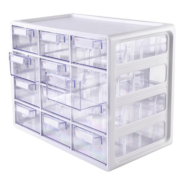 Organizador Cajonera Multiusos Con 12 Gavetas Ag Box, Blanco .