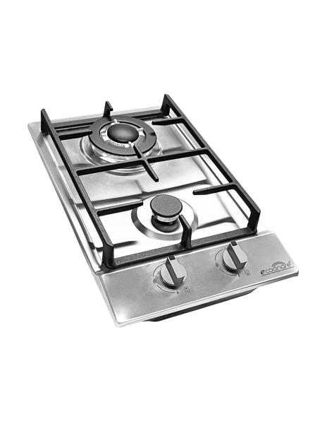 PARRILLA DE GAS DE 2 QUEMADORES DE ACERO INOXIDABLE