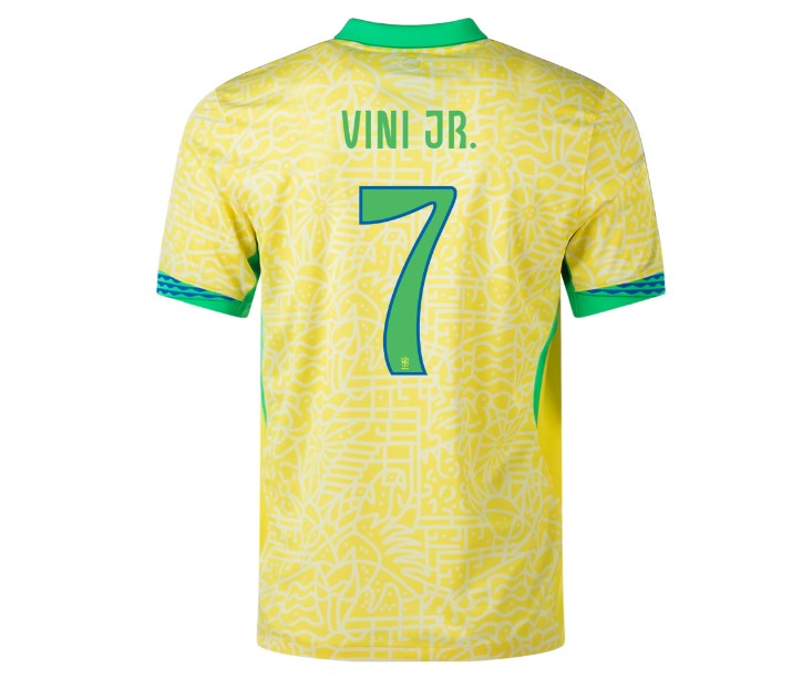 Nuevo! Jersey Brasil 2024/2025 Vinicius Jr 7 Local Amarilla Talla XL