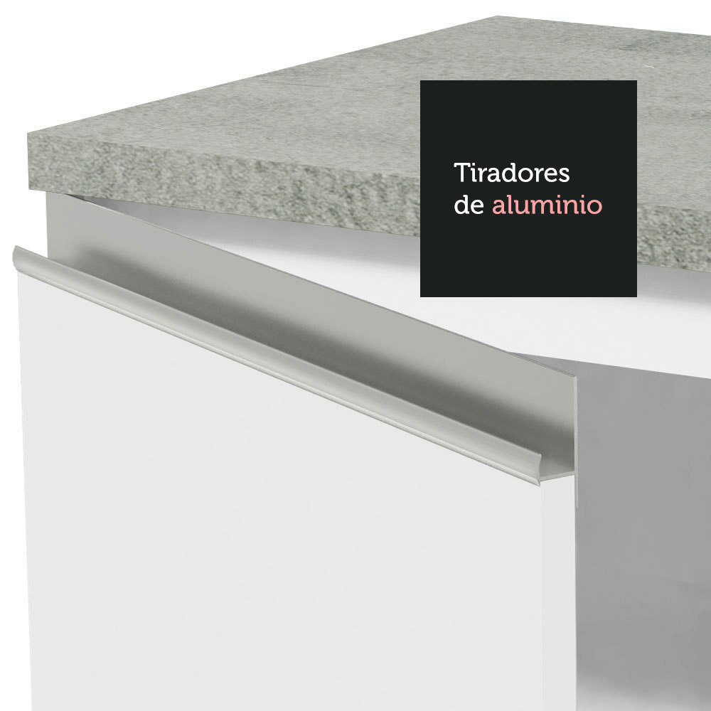 Gabinete Bajo Madesa Glamy 80cm 2 Cajones Blanco .