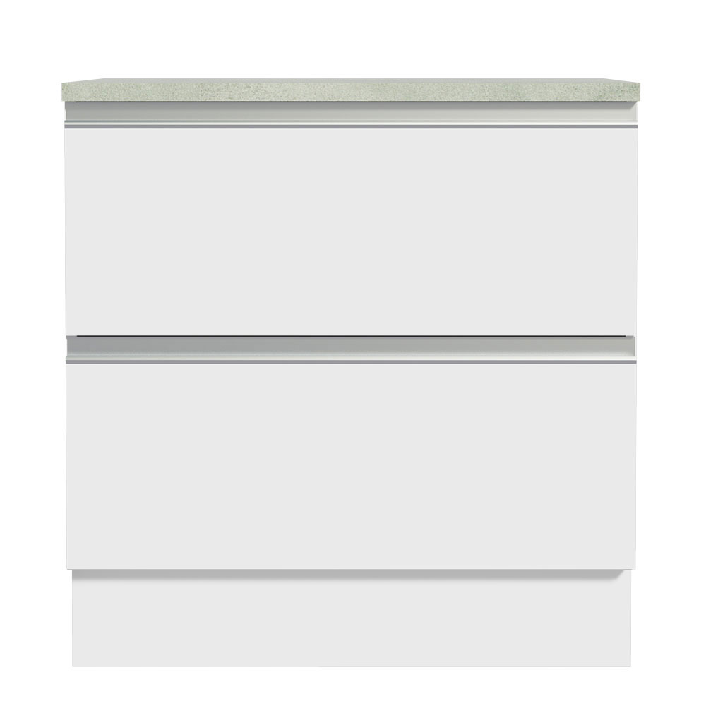Gabinete Bajo Madesa Glamy 80cm 2 Cajones Blanco .