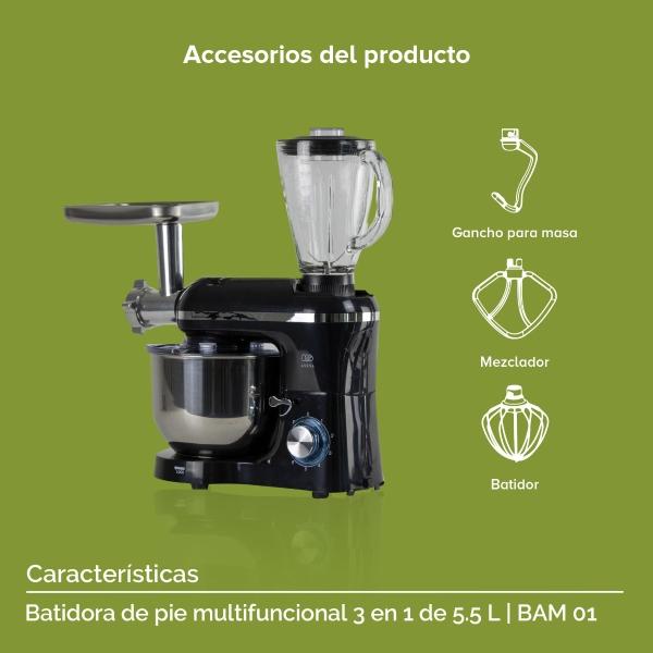 Batidora de Pedestal Multifuncional 6 Vel 5.5 lt BAM01