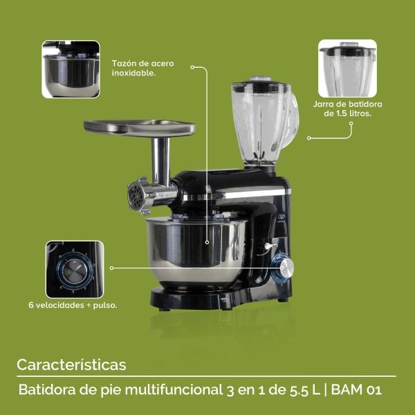 Batidora de Pedestal Multifuncional 6 Vel 5.5 lt BAM01