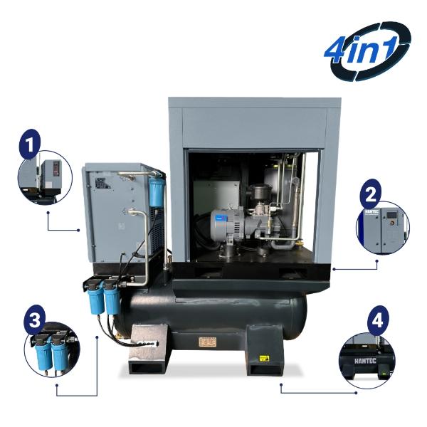 Compresor Tornillo  FORCE ELEMENT 10 HP Todo en 1 con tanque, secador y separador de partículas  