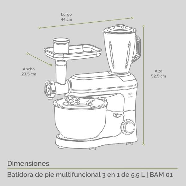 Batidora de Pedestal Multifuncional 6 Vel 5.5 lt BAM01