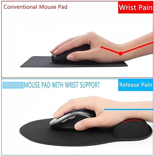 TEKXDD Mouse Pad, Alfombrilla de Ratón Ergonomic, Base de Goma Antideslizante Mousepad, Gel Cojín de Reposamuñecas para Oficina, Computadora, Computadora Portátil, Hogar, Juegos.