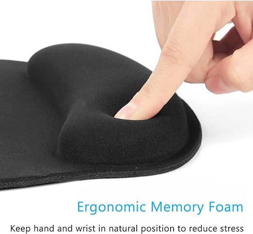 TEKXDD Mouse Pad, Alfombrilla de Ratón Ergonomic, Base de Goma Antideslizante Mousepad, Gel Cojín de Reposamuñecas para Oficina, Computadora, Computadora Portátil, Hogar, Juegos.