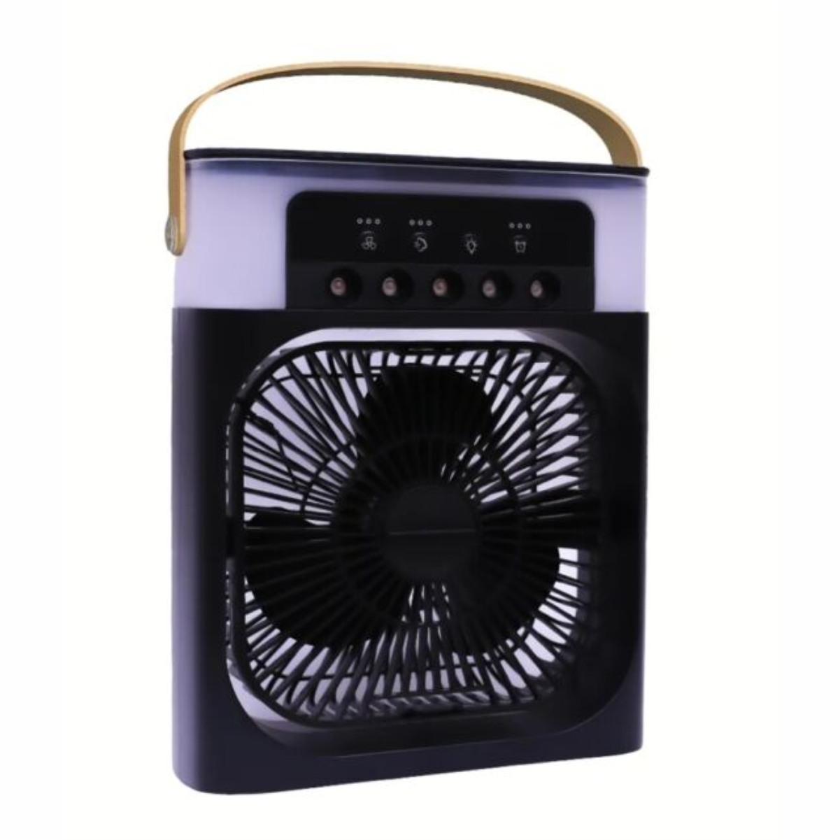  Ventilador enfriador y humidificador 3 en 1 para escritorio con luz LED color Negro