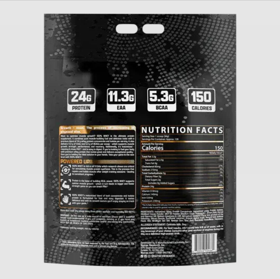 Saco Whey Protein Nutrex 10 lbs 128 serv Chocolate.