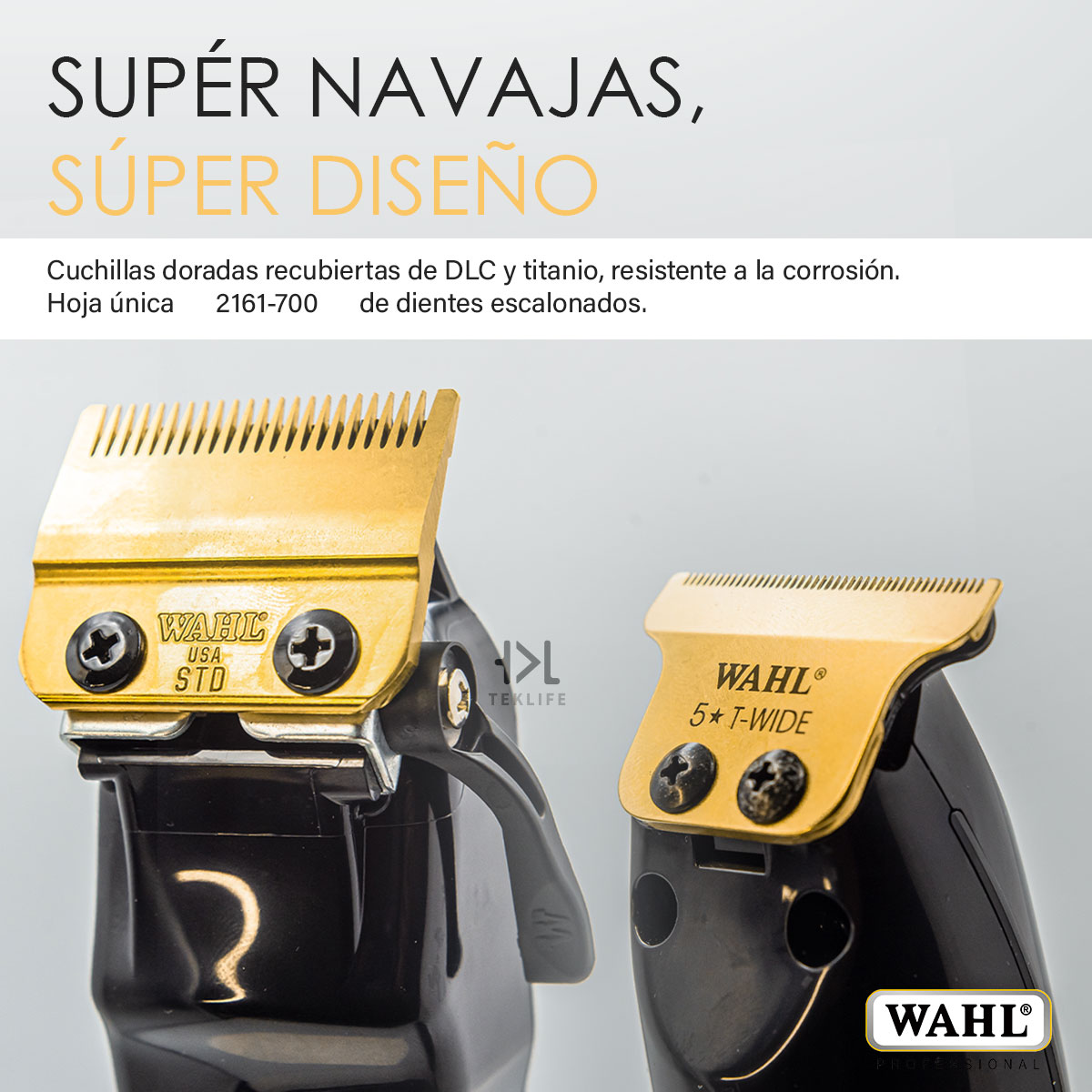 Wahl Cordless Barber Combo Magic Clip Black + Detailer Black Color Negro