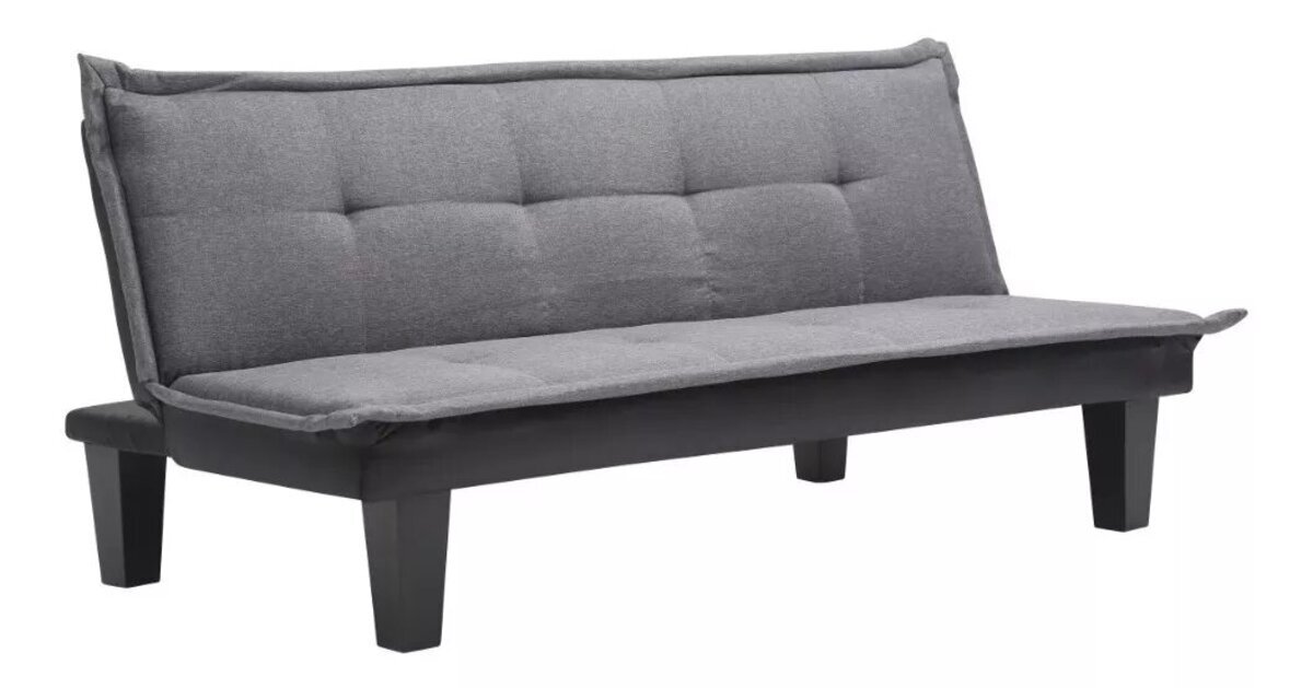 Sofácama Individual Para Sala Reclinable Color Gris Color de la estructura Negro Color del colchón Gris futon.