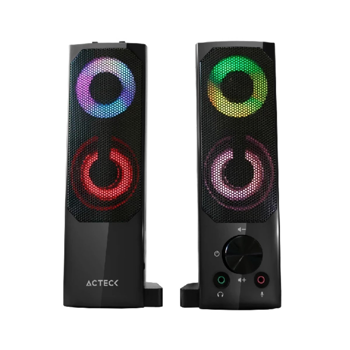 Acteck Bocinas Elant Brick, Alámbrico, 3W RMS, 3.5mm, Negro.