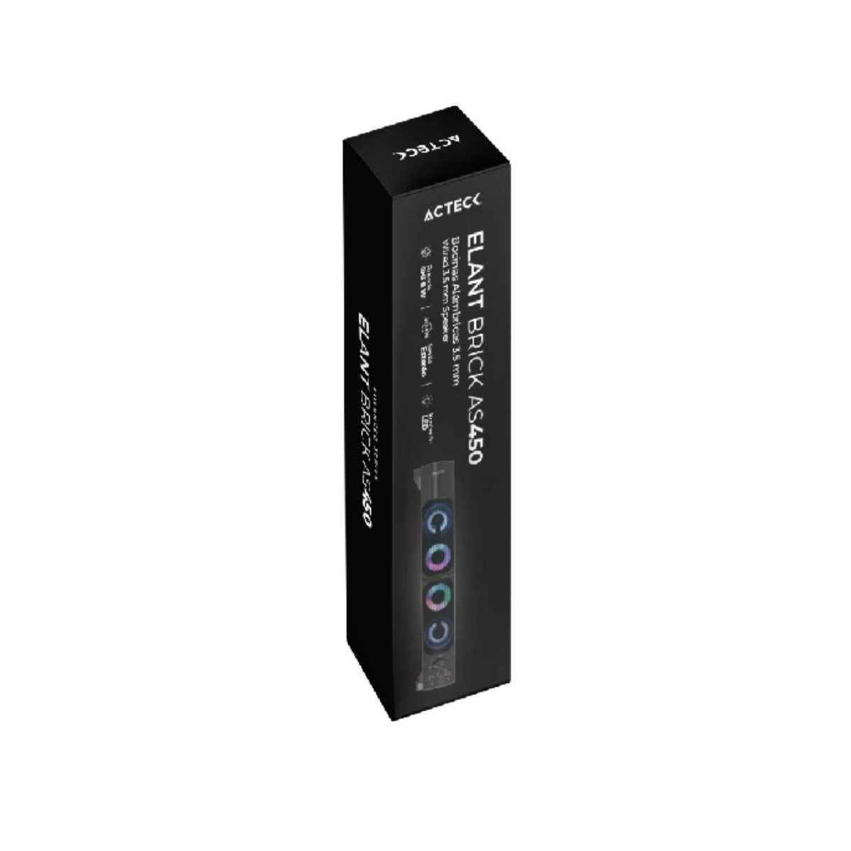 Acteck Bocinas Elant Brick, Alámbrico, 3W RMS, 3.5mm, Negro.