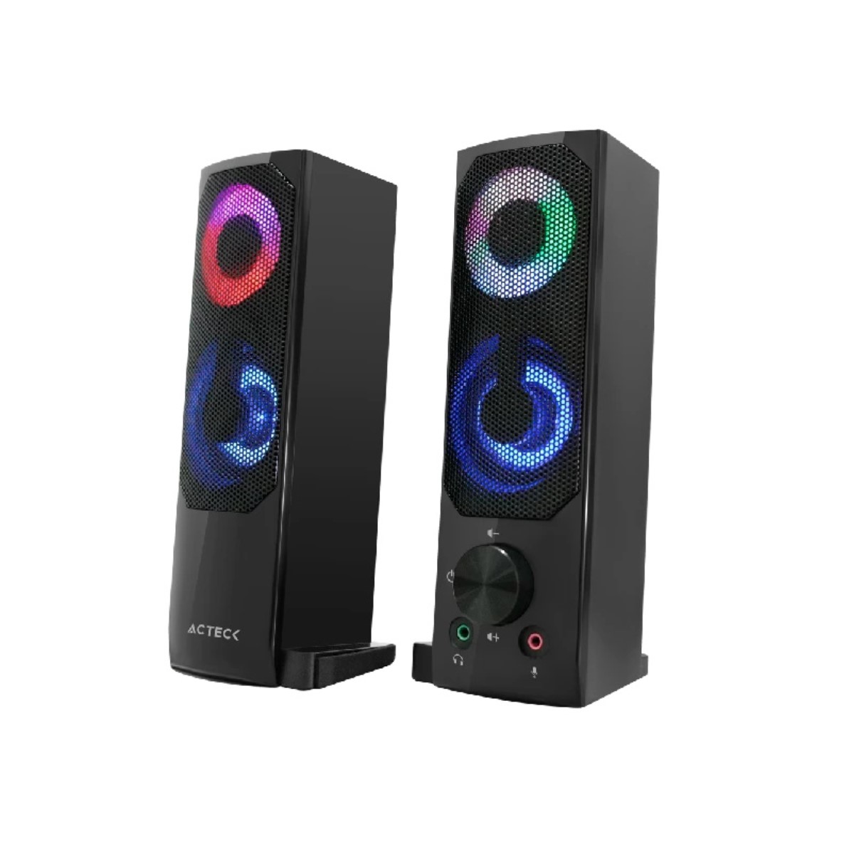 Acteck Bocinas Elant Brick, Alámbrico, 3W RMS, 3.5mm, Negro.