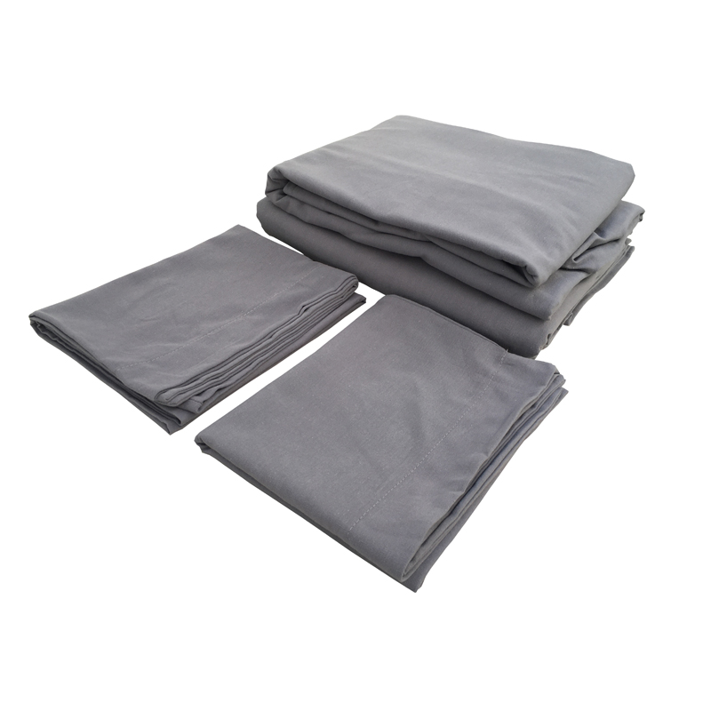 Juego De Sábanas Matrimonial Manta Prelavada 100% Algodón Color Gris.