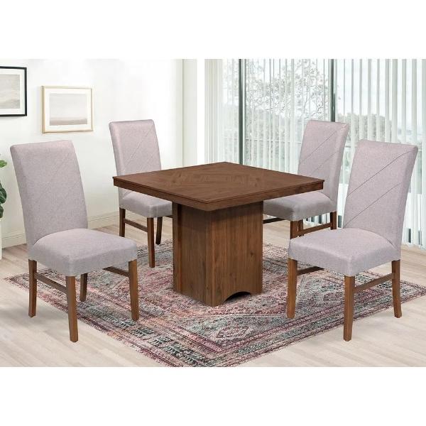 Antecomedor Foster Nogal 4 sillas Muebles Vigo 