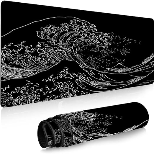 E T EASYTAO Alfombrilla para Ratón XXL Profesional (800 * 300 * 3 mm), Mousepad de Escritorio Grande, Impermeable y Antideslizante, para Gamer, Empleado, Ordenador, PC, Laptop(Ondulada).