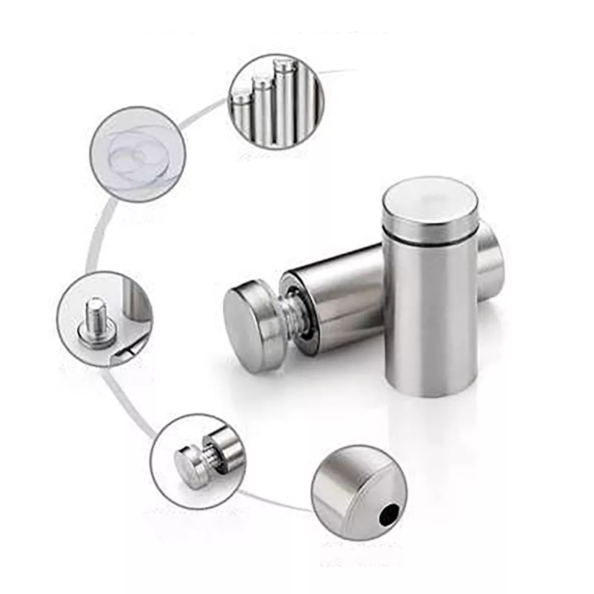 10 Tornillos De Soporte Para Letreros De Acero