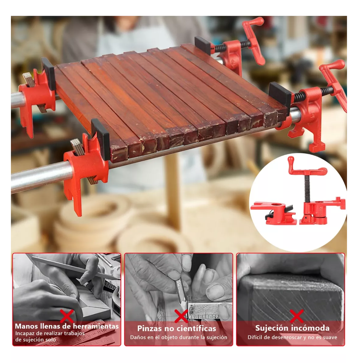 Prensa /abrazaderas Para Madera De Tubo 