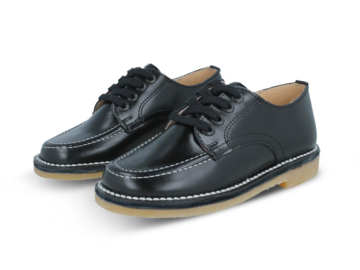 Zapato Escolar Elefante De Piel Negro Niño/Niña.