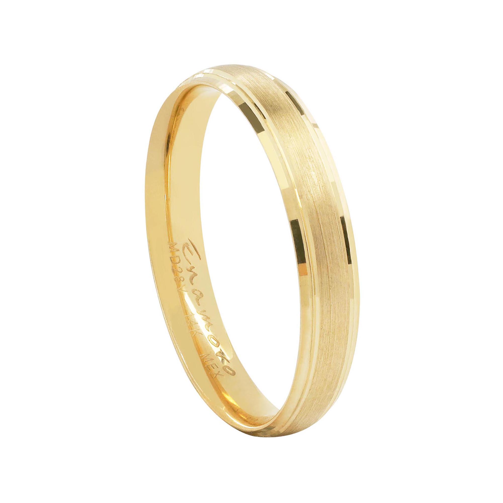 Fina Argolla Matrimonio ORO 14K, CONFORT, 4MM .
