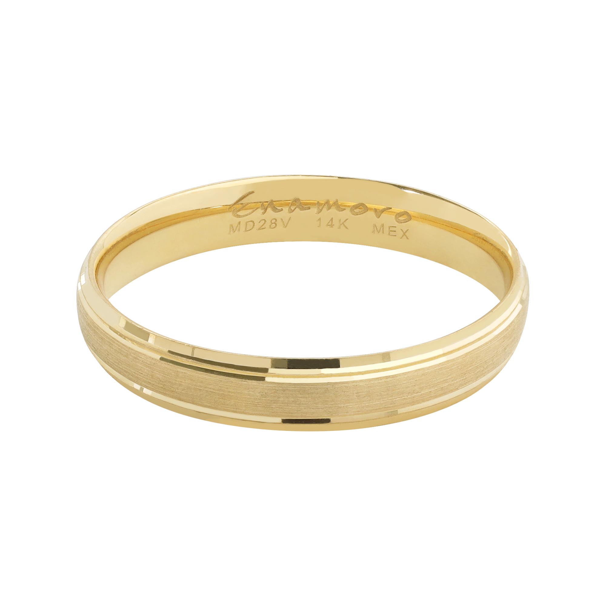 Fina Argolla Matrimonio ORO 14K, CONFORT, 4MM .