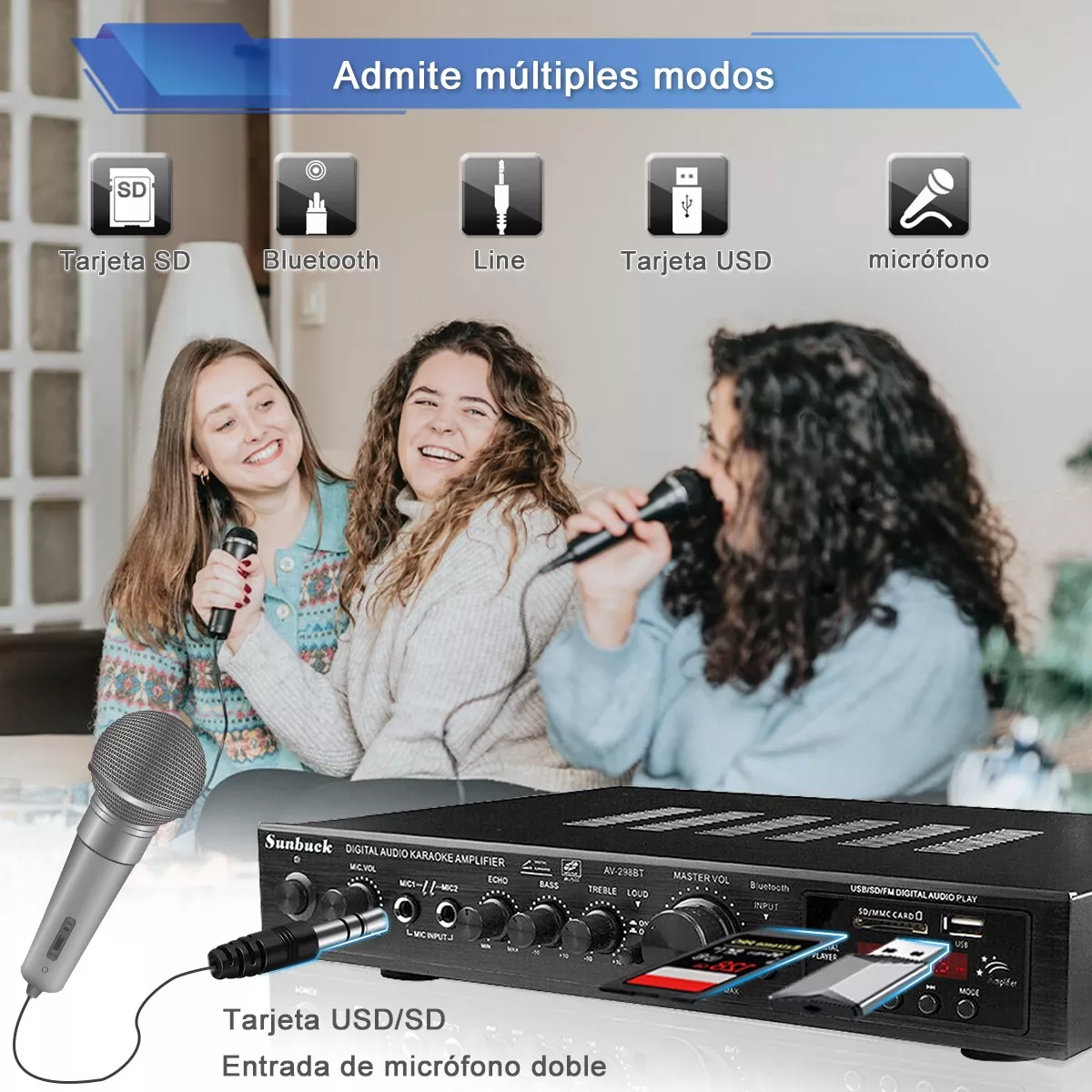 Amplificador De Audio Sunbuck De 5 Canales