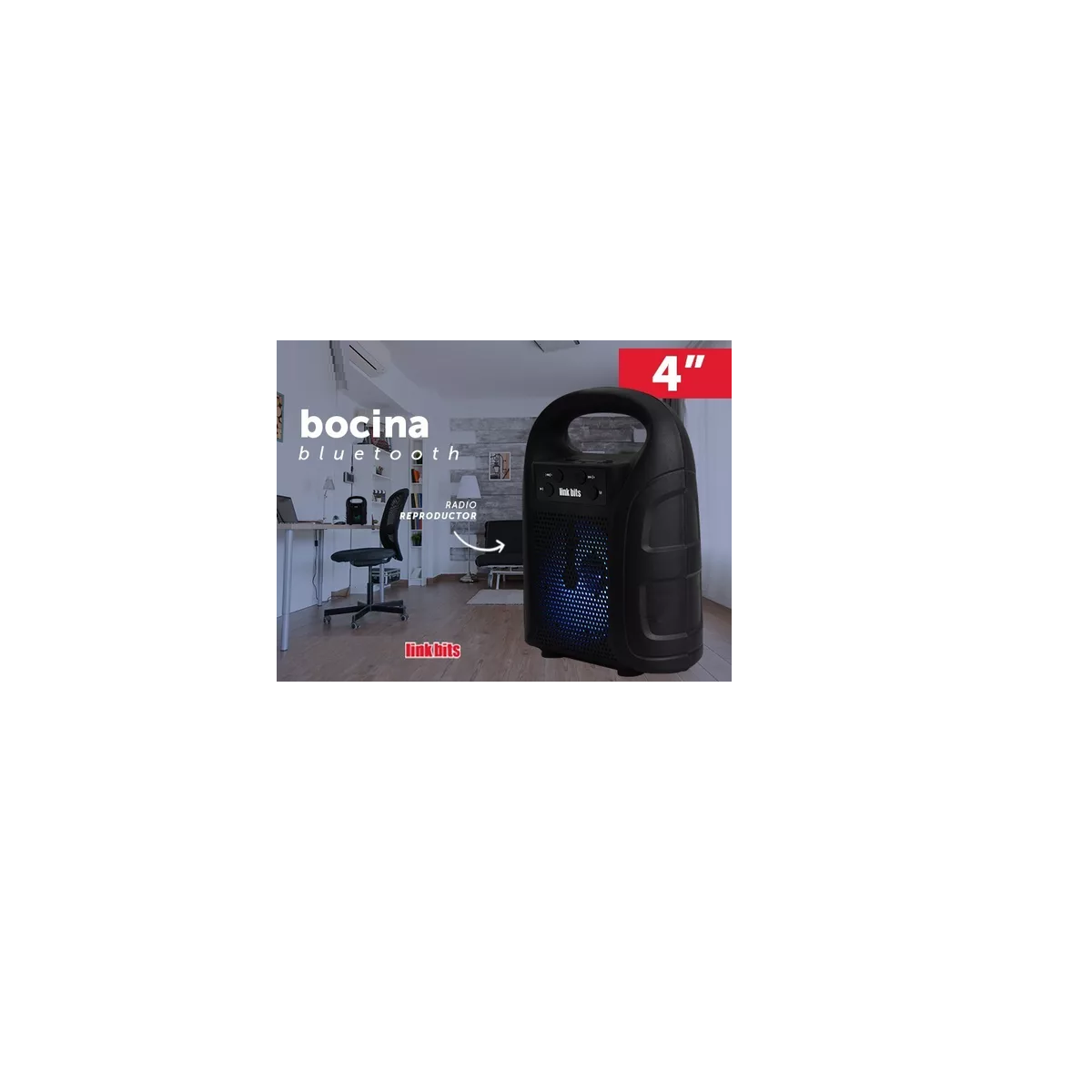 Bocina Recargable Bluetooth Radio Fm  4 Pulgadas 