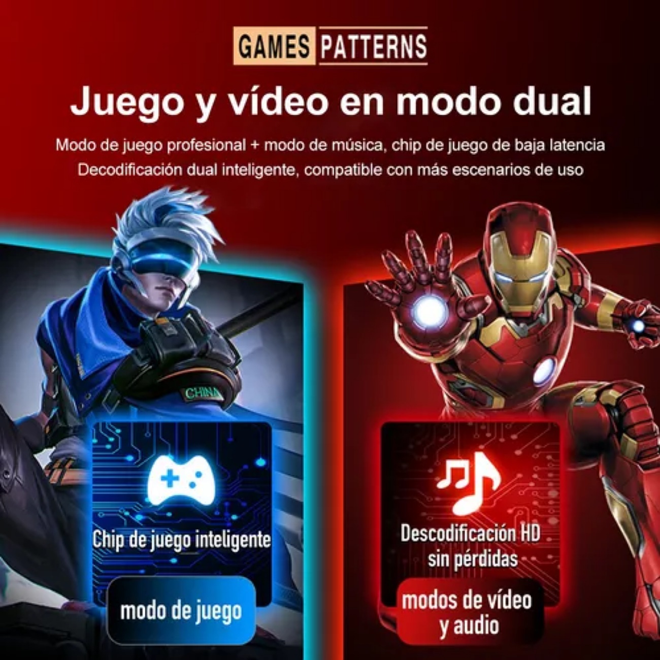 Auriculares Bluetooth Inalámbricos Para Juegos Iron Man