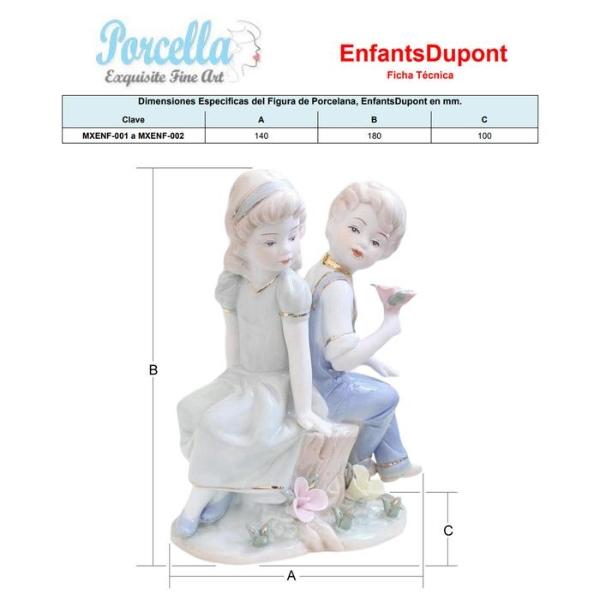 Figurita cerámica niño MXENF-001-13 1 Pza 14x18x10cm Frente x Alto x Fondo Porcelana Artesanal EnfantsDupont.
