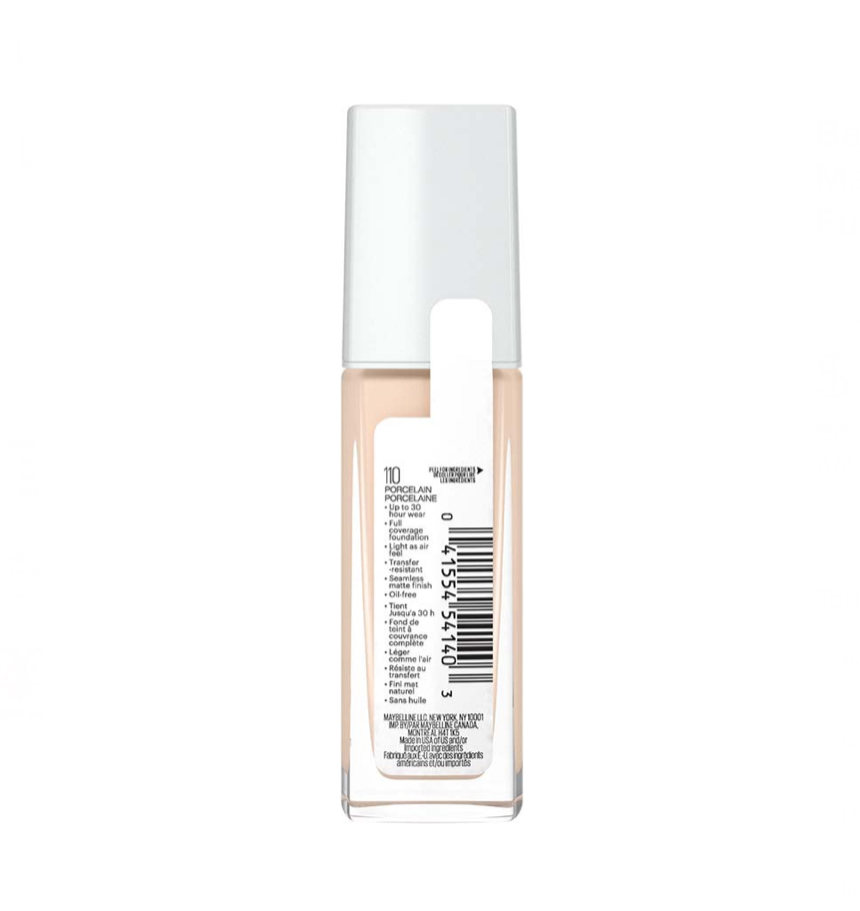 Base de maquillaje líquida Maybelline New York Super Stay Full Coverage 112 Natural Ivory .