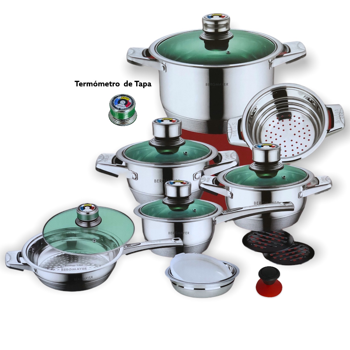 Batería De Cocina Bergmayer Acero Inoxidable 16 Pz