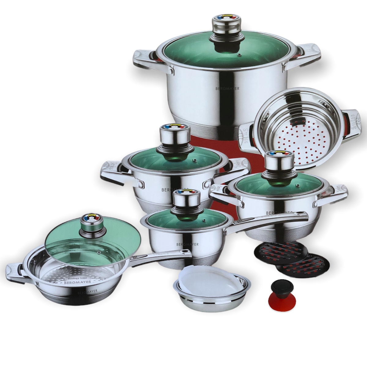 Batería De Cocina Bergmayer Acero Inoxidable 16 Pz