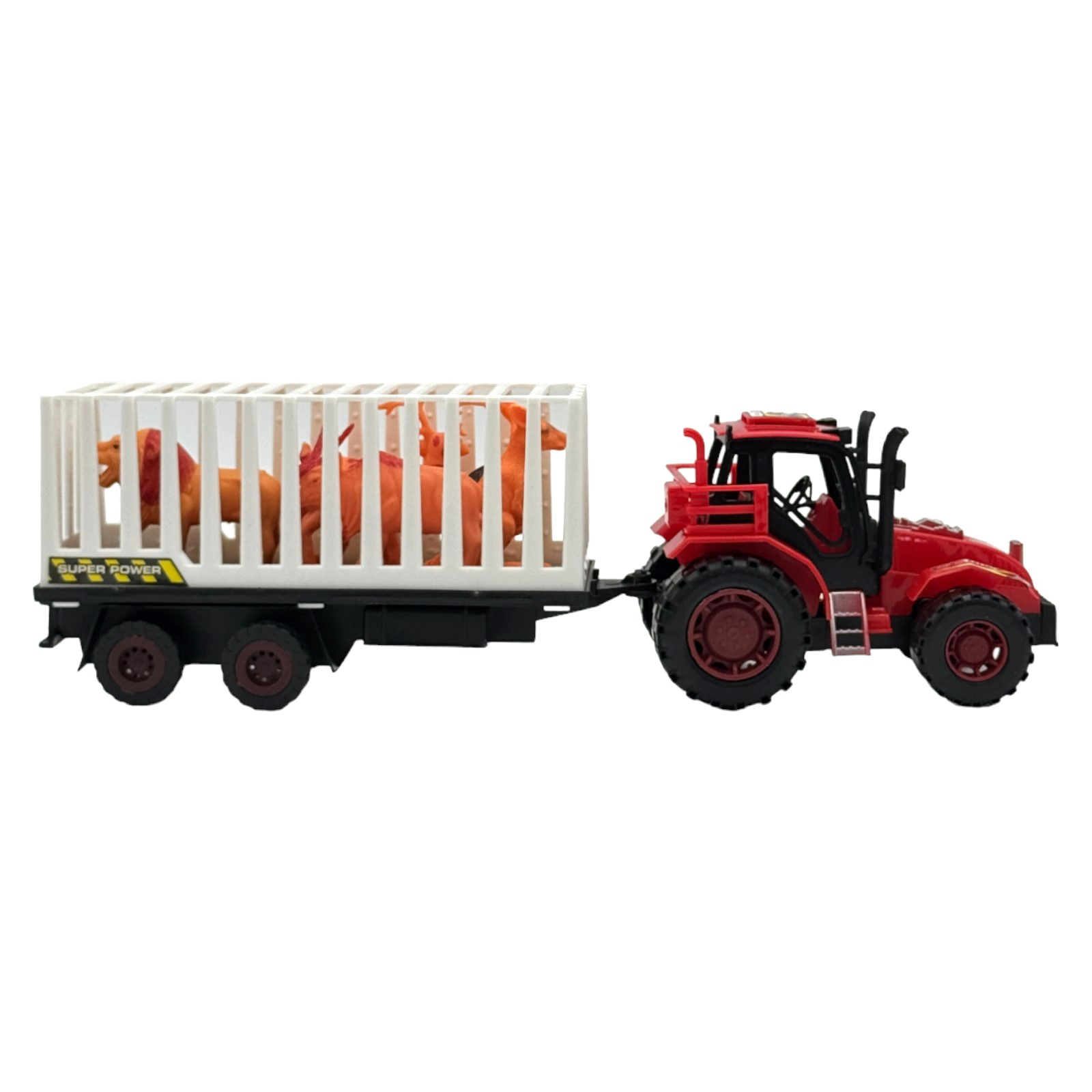 Tractor de Juguete de Friccion Animal de Granja con Remolque - Verde