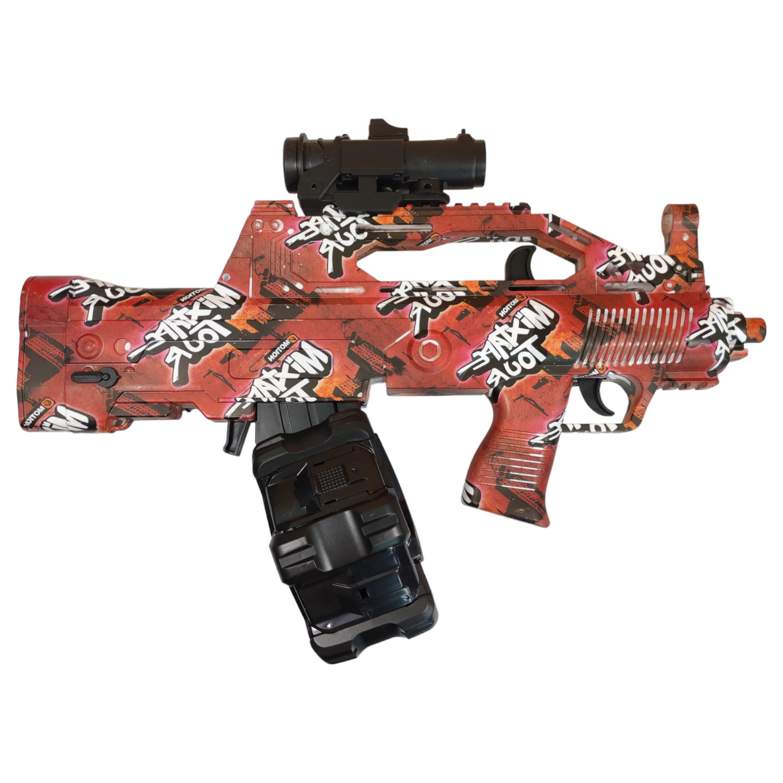 Pistola de Gel Automática Eléctrica,Niños Bolas Hidrogel M249 - Rojo.