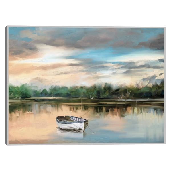 Cuadro Decorativo - Bote de remos junto al lago 81 cm x 107 cm