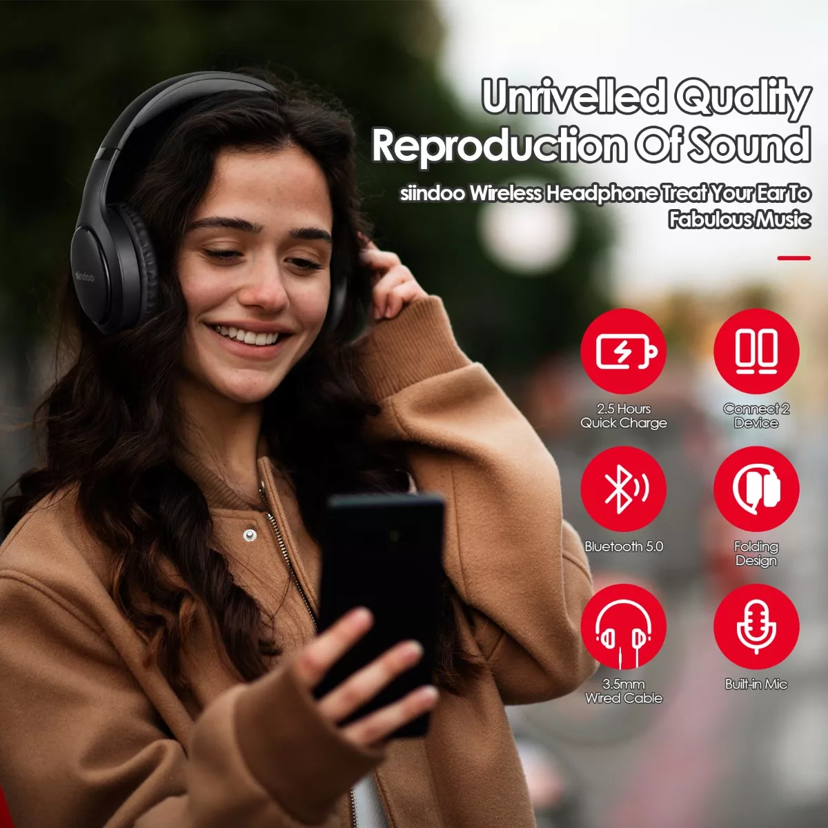 Audifonos Diadema Inalambricos Bluetooth Con Mic Hifi