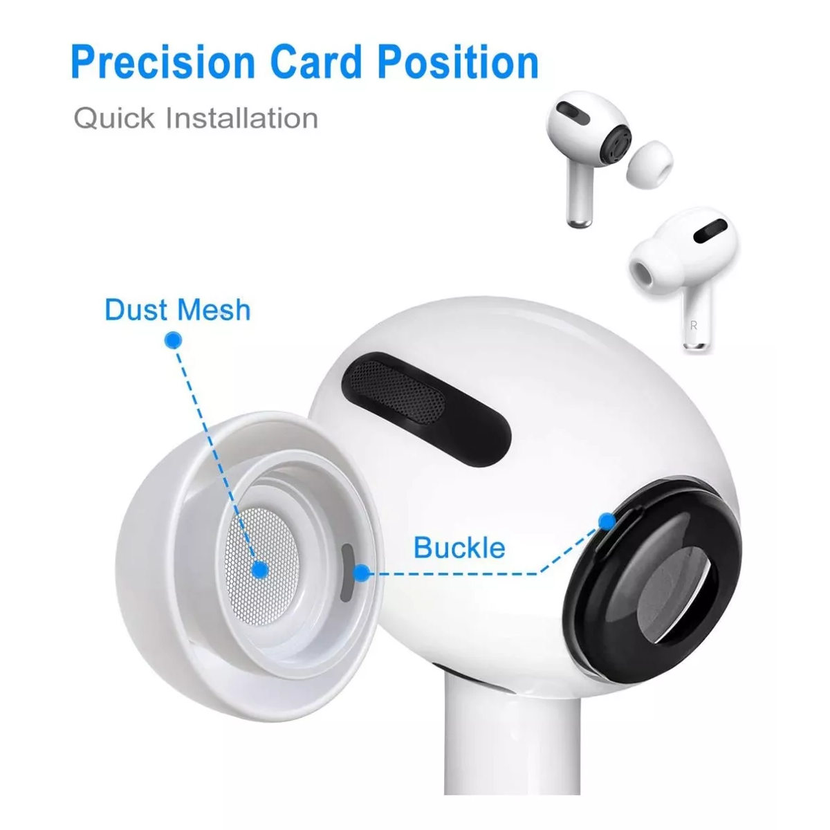6 Almohadillas Silicon Eartips Repuesto Para AirPods Pro 1 2