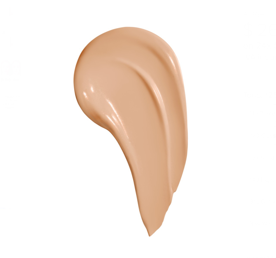 Base de maquillaje líquida Maybelline New York Super Stay Full Coverage 125 Nude beige .