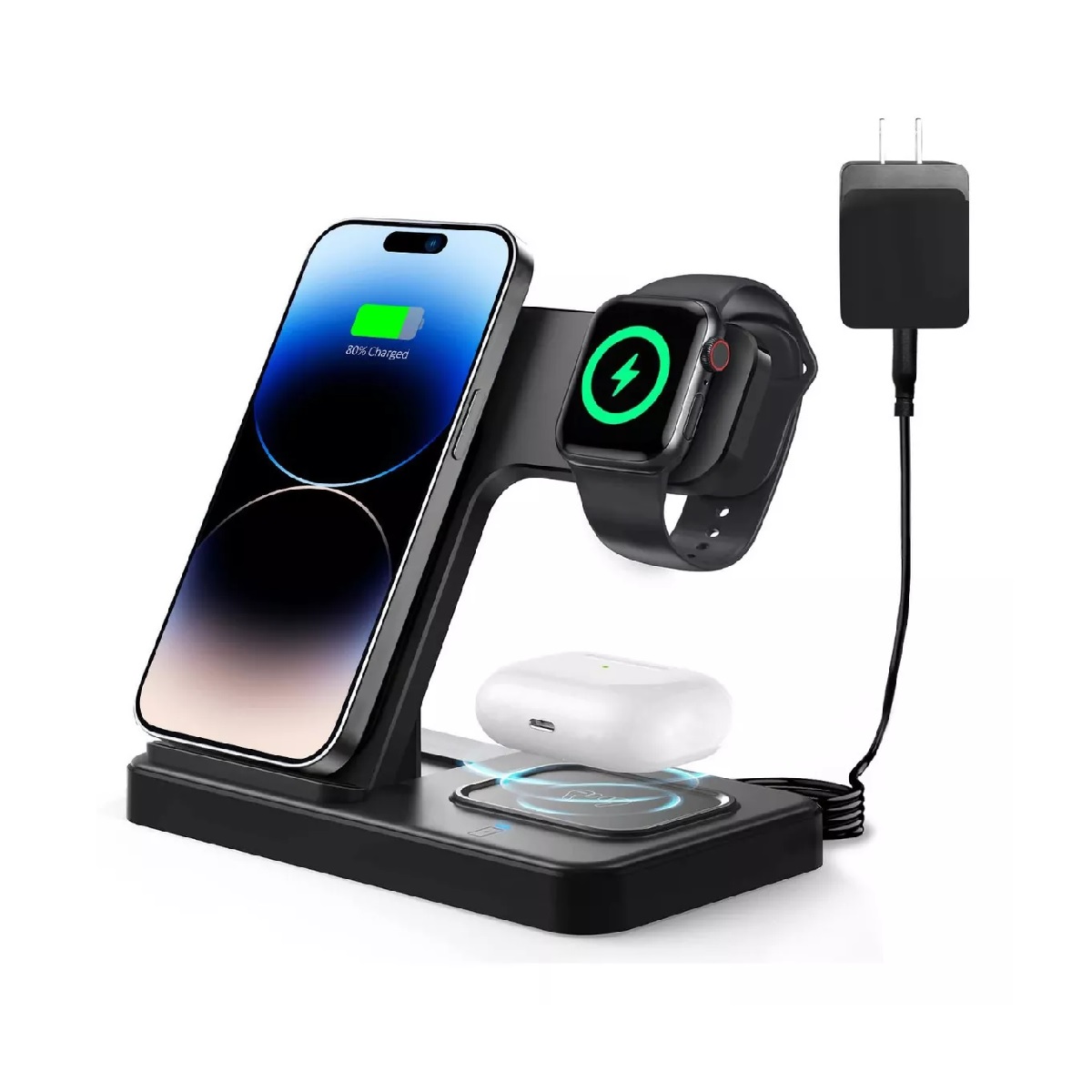 3 En 1 Cargador Inalambrico Para iPhone/iwatch/AirPods