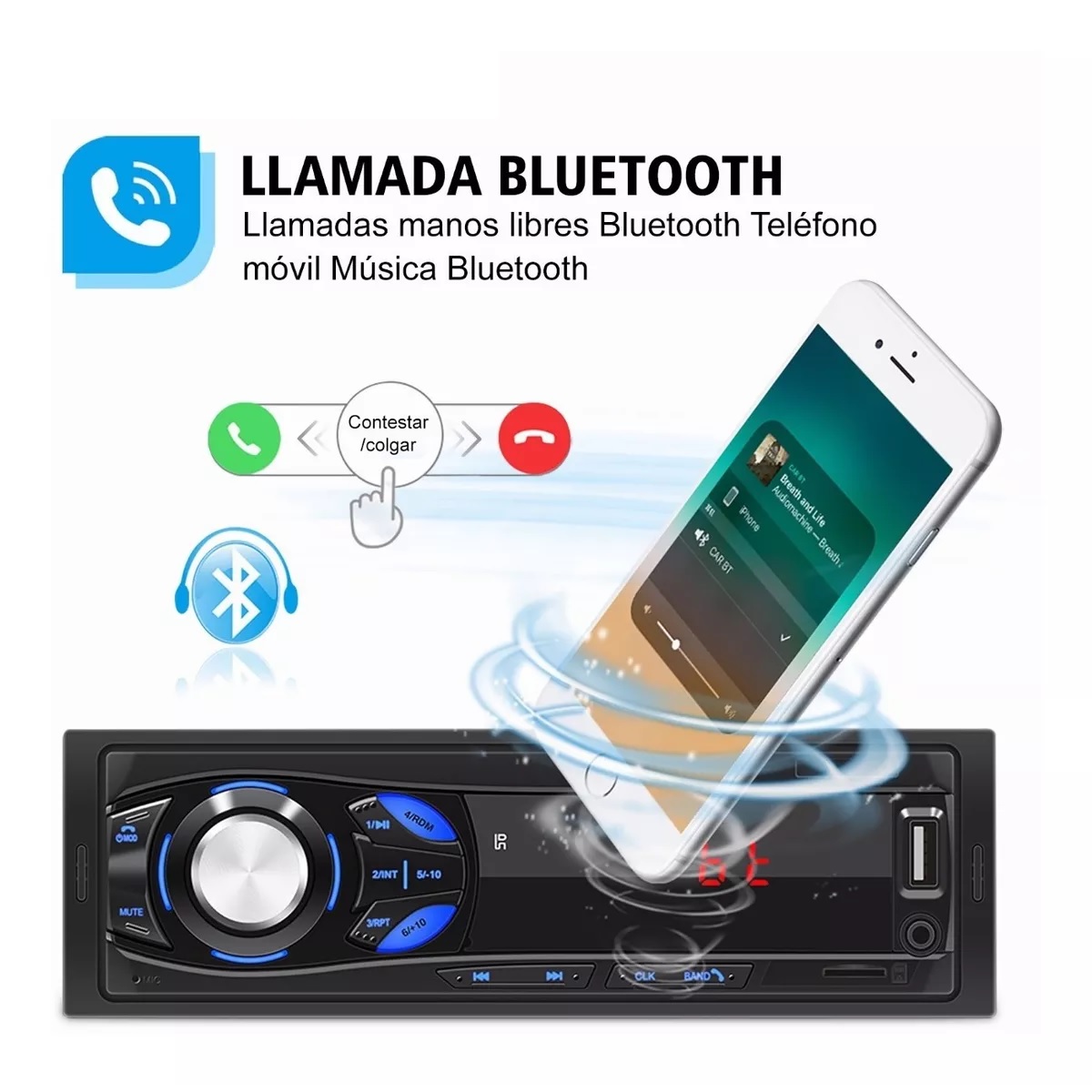 Autoestéreos Mp3 1 Din Bluetooth Audio Fm Usb Aux Estéreo