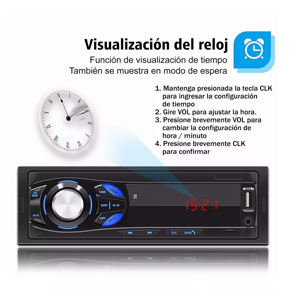 Autoestéreos Mp3 1 Din Bluetooth Audio Fm Usb Aux Estéreo