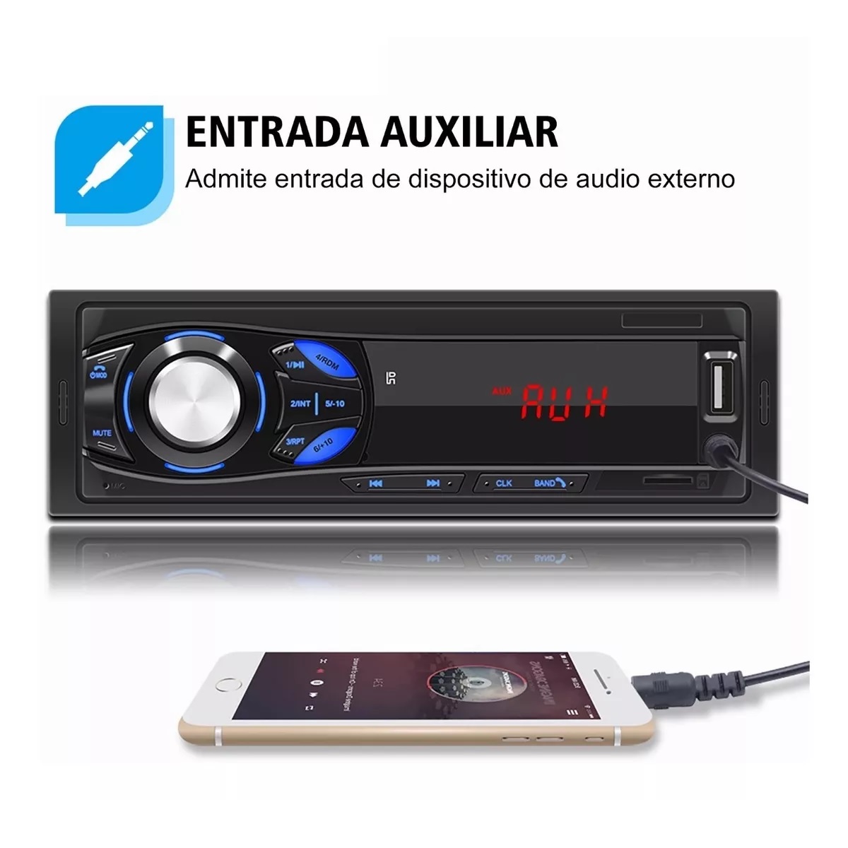 Autoestéreos Mp3 1 Din Bluetooth Audio Fm Usb Aux Estéreo